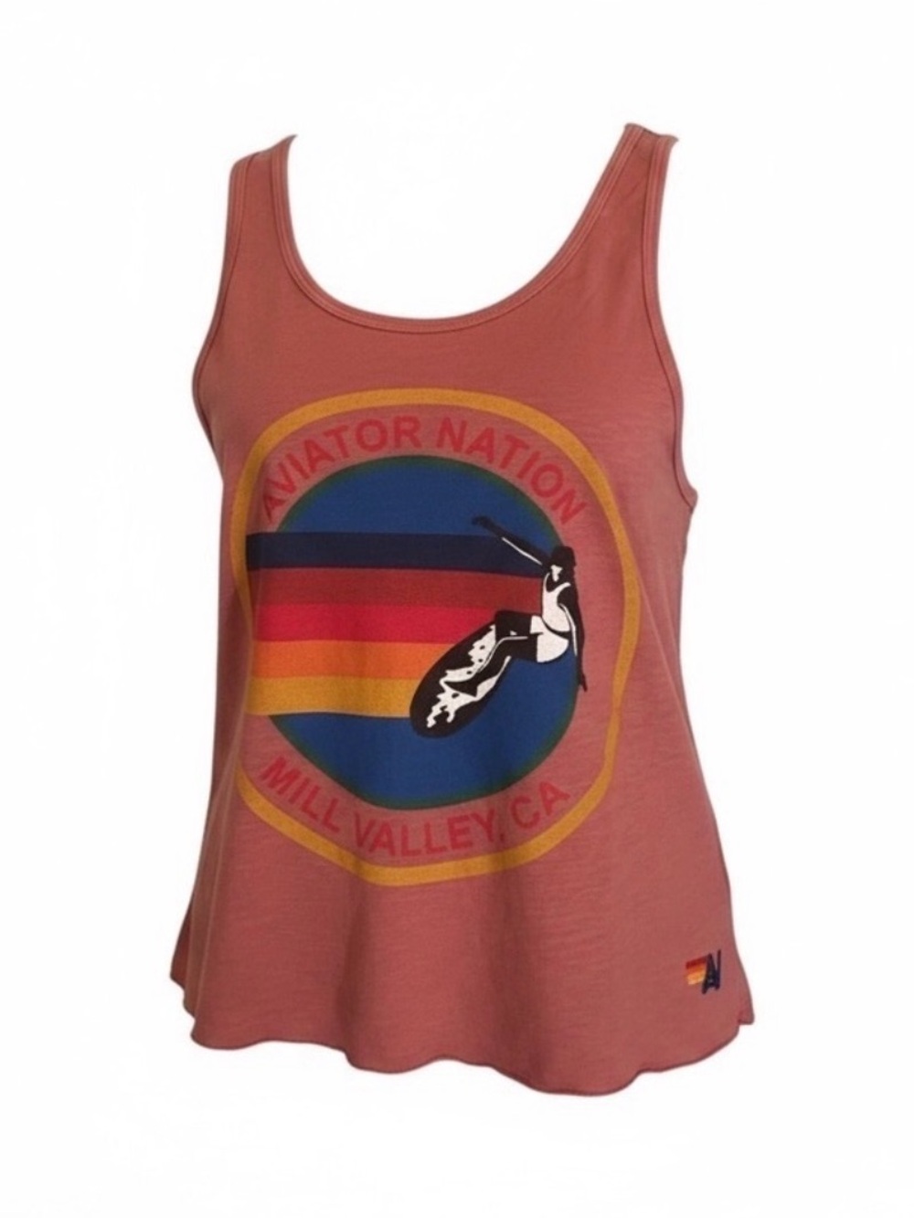 Aviator Nation Dark Pink Logo Tank Top